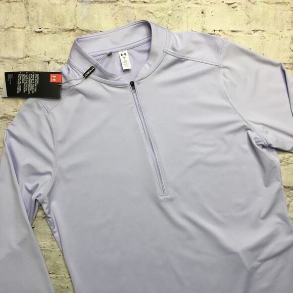 NEW Under Armour Fitted Golf Pullover in Light Purple - Picture 2 of 5